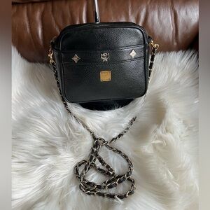 MCM Black Leather Crossbody Bag